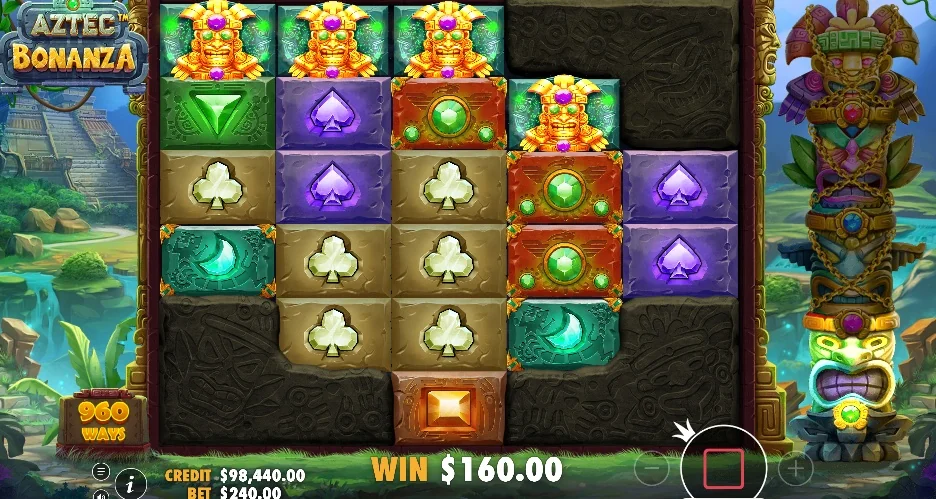 Spin winning club symbols.